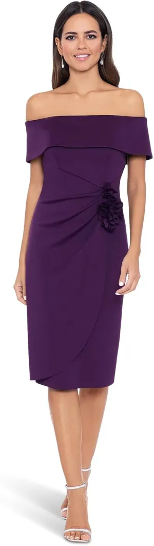 Xscape Womens Rosette Cocktail and Party Dress