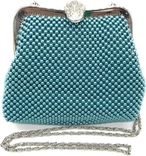 XX-Small Women clutch Metal Beaded mesh evening purse bag for Cocktail Party Prom Wedding Banquet