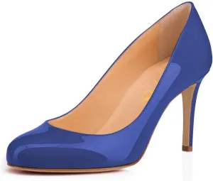 XYD Women Classic Slip On Pumps Multi Solid Color/Print High Heels Stilettos Bridal Evening Party Dress Shoes