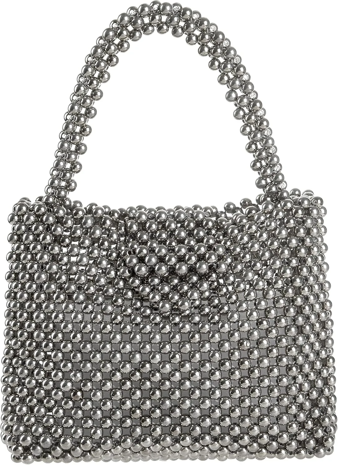 YUSHINY Women Acrylic Beaded Evening Tote Medium HandBag with Pull-on Closure for Wedding Party