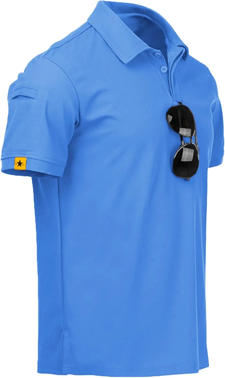 ZITY Mens Polo Shirt Short Sleeve Sports Tactical T-Shirt Athletic Golf Polos Daily Casual Stylish Collared Shirts for Men