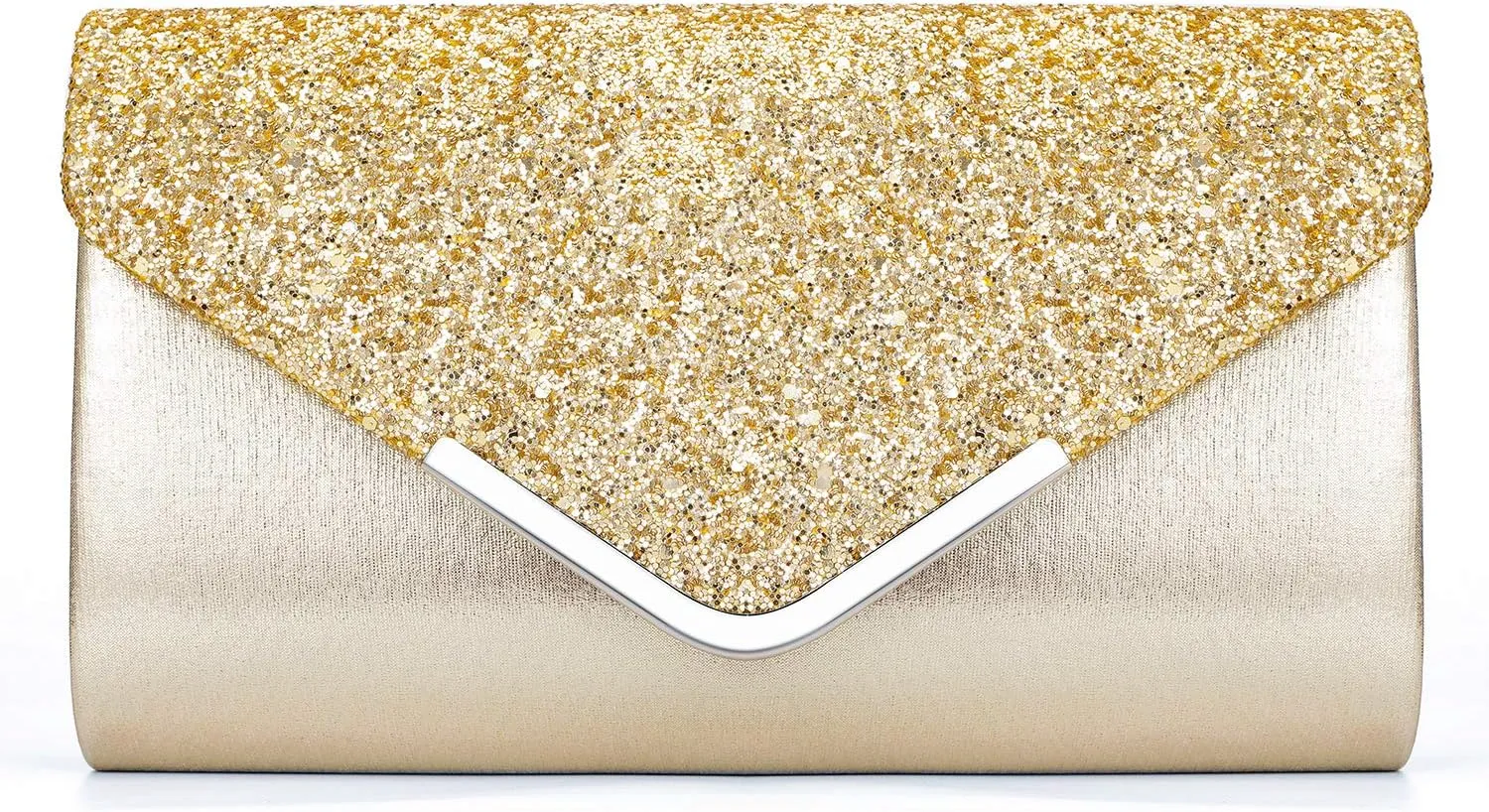ZIUMUDY Women's Sparkle Evening Bags Envelope Clutches Shoulder Chain Handbag Bridal Wedding Purse