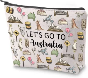 ZJXHPO Australia Trip Travel Case - Australia Travel Gift & Vacation Souvenir Makeup Bag With Zipper